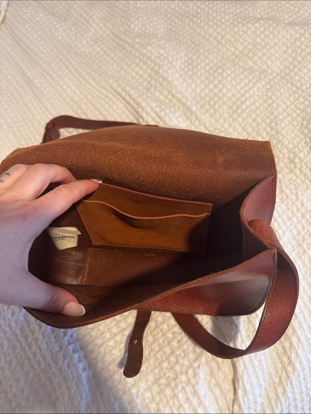 Lucky Brand Rustic Brown Leather Crossbody Satchel - Picture 9 of 13